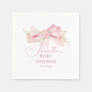 Serviette En Papier Nœud floral élégant shower de bébé fille fleurie