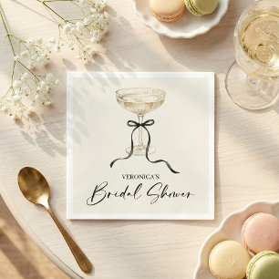 Serviette En Papier Noeud Papillon Champagne Fête de Mariage