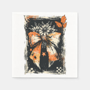 Serviette En Papier Nœud ruban automnal en détresse