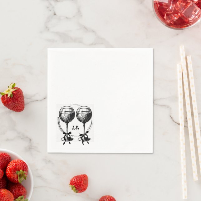 Serviette En Papier Nœuds de vin (En situation)