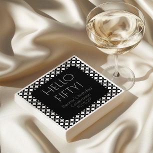 Serviette En Papier Noir Blanc Mid Century Mod 50e anniversaire Person