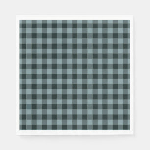 Serviette En Papier Noir bleu À damiers En vichy Motif