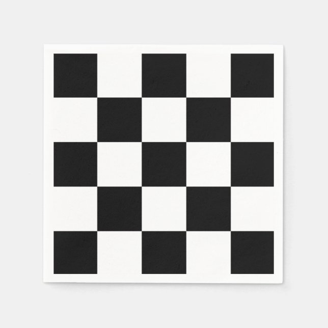 Serviette En Papier Noir et blanc (Devant)