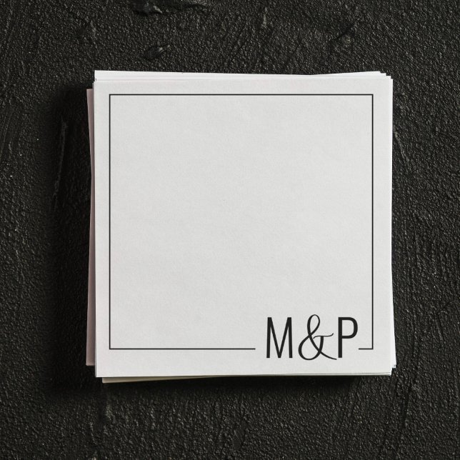 Serviette En Papier Noir et blanc minimal Mariage classique (Créateur téléchargé)