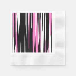 Serviette En Papier Noir rose et blanc Abstrait