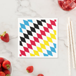 Serviette En Papier Noir rouge jaune Bavaria Motif Drapeau Diamant