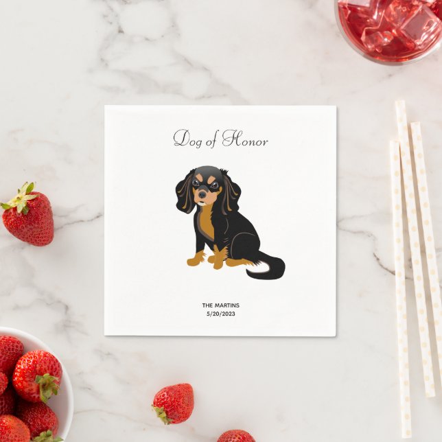 Serviette En Papier Noir Tan Cavalier Mariage Cocktail  Napkins (En situation)