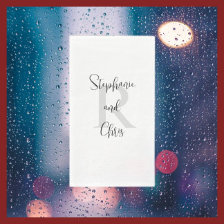 Serviette En Papier Nom blanc et noir Papier monogramme Serviette d'in