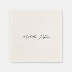 Serviette En Papier Nom de calligraphie Élégant minimaliste de plaine