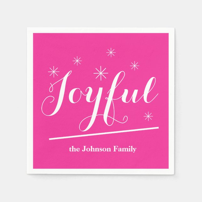 Serviette En Papier Nom De Famille Papier Personnalisé Cocktail Servie (Devant)