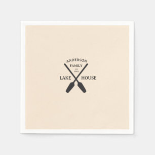 Serviette En Papier Nom de famille personnalisé Lake House