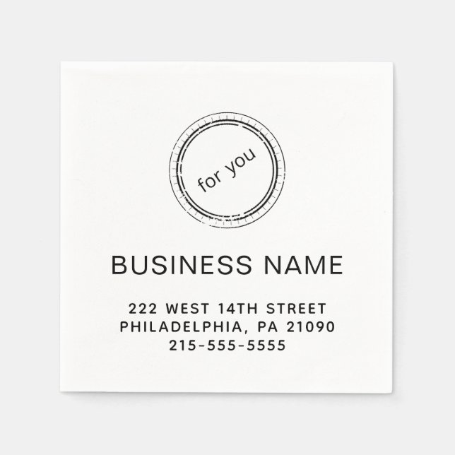 Serviette En Papier Nom d'entreprise moderne ou logo Napkins (Devant)