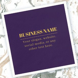 Serviette En Papier Nom d'entreprise ou message de bienvenue violet fo