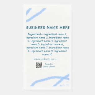 Serviette En Papier Nom d'ingrédient ajouter nom d'entreprise site Web