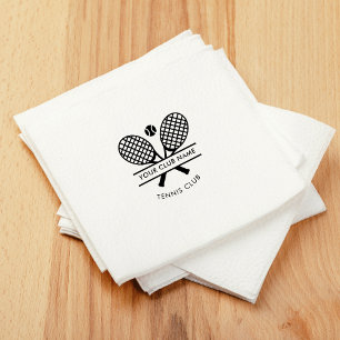 Serviette En Papier Nom du club Tennis Team Black Logo Paper