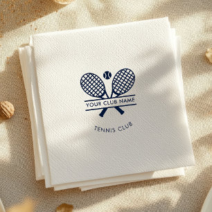 Serviette En Papier Nom du club Tennis Team Marine Blue Logo