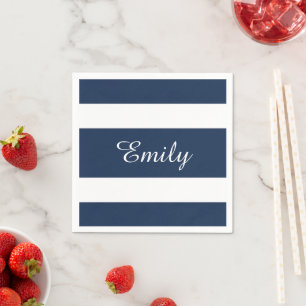 Serviette En Papier Nom du Motif Modern Blue Stripes