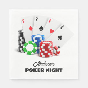 Serviette En Papier Nom et texte personnalisés Poker / Casino