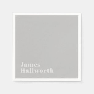 Serviette En Papier Nom minimaliste moderne rétro (ou autre texte)