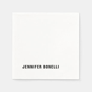 Serviette En Papier Nom moderne minimaliste professionnel et tendance