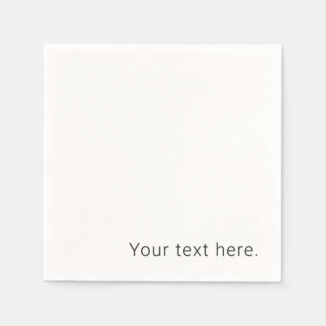 Serviette En Papier Nom modifiable minimal simple ou autre texte (Devant)