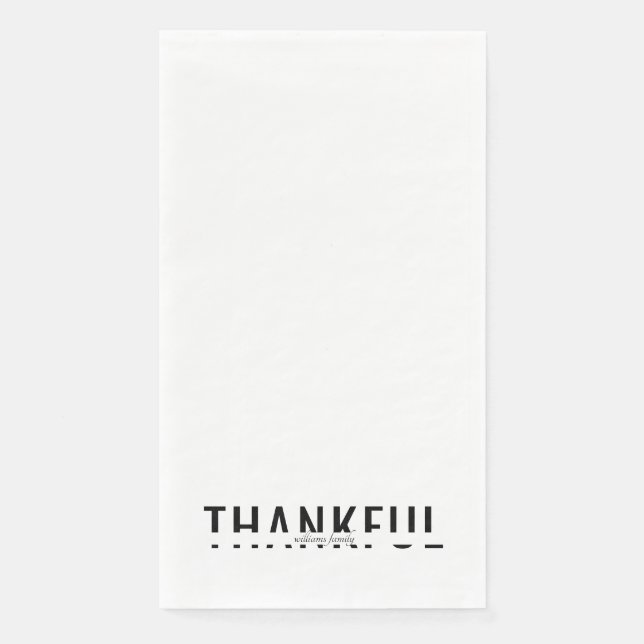 Serviette En Papier Nom personnalisé B/W Jour de grâce (Devant)