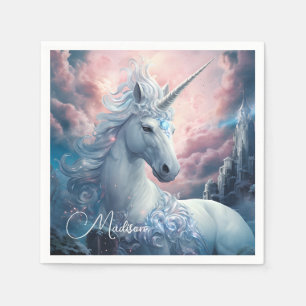 Serviette En Papier Nom personnalisé belle licorne