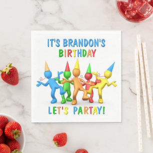 Serviette En Papier Nom personnalisé C'est mon anniversaire ! Partay !