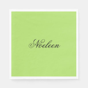 Serviette En Papier Nom personnalisé couleur chaux simple