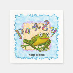 Serviette En Papier Nom personnalisé de la grenouille