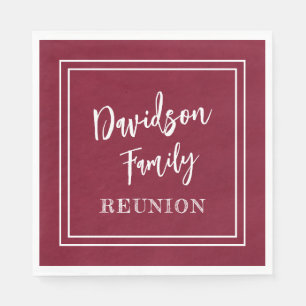 Serviette En Papier Nom personnalisé Famille Événement Bourgogne Papie