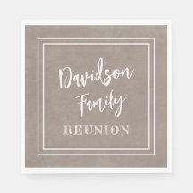 Nom personnalisé Family Event Taupe Paper