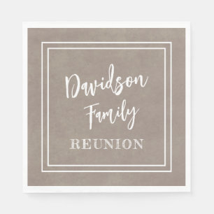 Serviette En Papier Nom personnalisé Family Event Taupe Paper