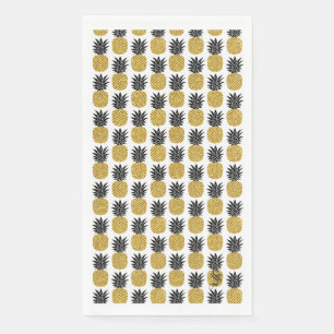 Serviette En Papier Nom personnalisé Gold Ananas Salle de bain jetable
