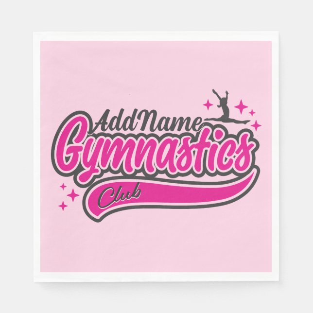 Serviette En Papier NOM personnalisé Gymnaste Split Leap Gymnastique (Devant)