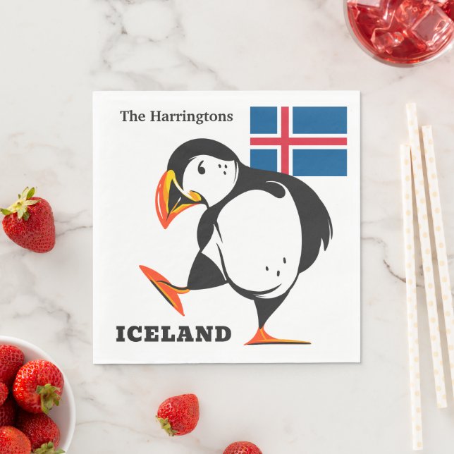 Serviette En Papier Nom personnalisé Islande (En situation)