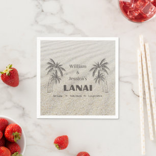 Serviette En Papier Nom personnalisé Lanai Tropical Palm Trees personn