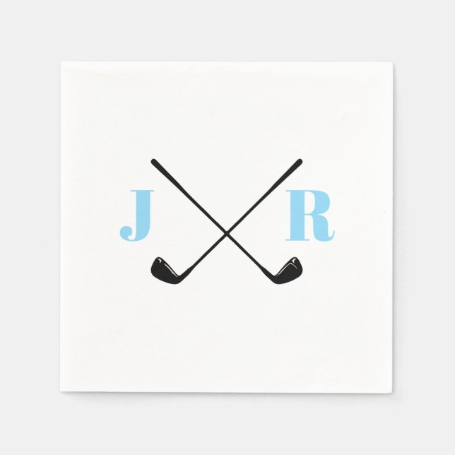 Serviette En Papier Nom personnalisé Monogram Golf Club (Devant)