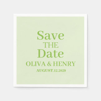 SERVIETTE EN PAPIER NOM PERSONNALISÉ SIMPLE ÉLÉGANT SAVE THE DATE