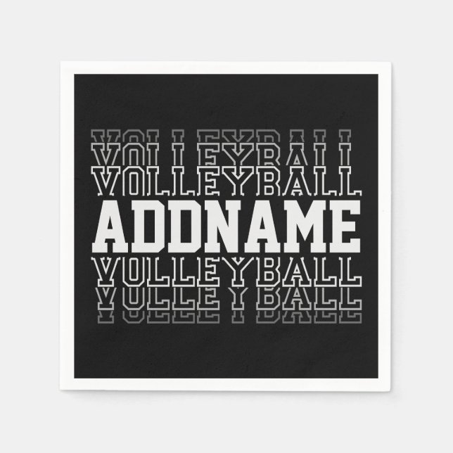 Serviette En Papier NOM PERSONNALISÉ Vanisant Volleyball Logo Joueur d (Devant)