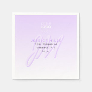 Serviette En Papier Nom professionnel et Modèle Slogan Violet clair