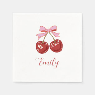 Serviette En Papier Nom rose rouge personnalisé