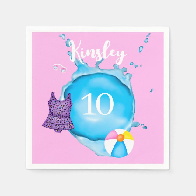 Serviette En Papier Nom Splash and Age Leopad Swimsuit Papier Napkin (Devant)