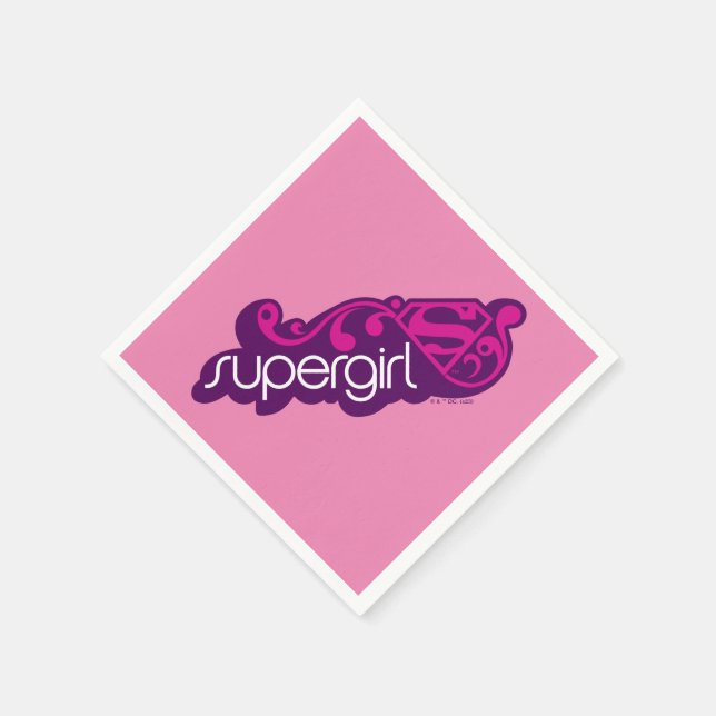 Serviette En Papier Nom Super Supergirl et Bouclier S (Coin)