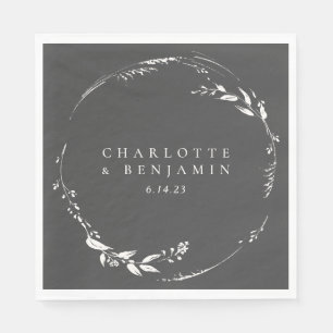 Serviette En Papier Noms de couple botaniques Couronne grise Charbon d
