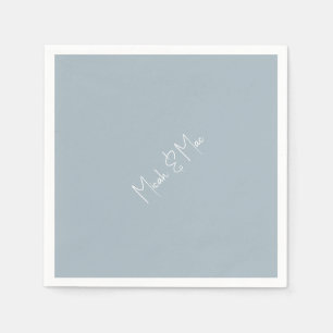 Serviette En Papier Noms de diagonale Dusty Blue Cocktail Napkins
