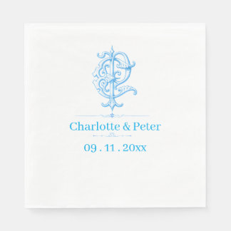 Serviette En Papier Noms de mariage personnalisés & Date | Réception d