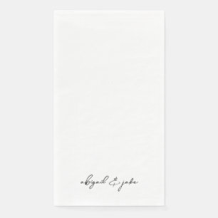Serviette En Papier Noms de script simple et moderne Mariage II
