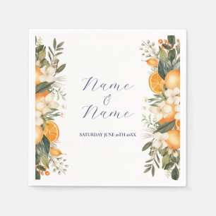 Serviette En Papier Noms des Mariages de serviettes Oranges agrumes fl
