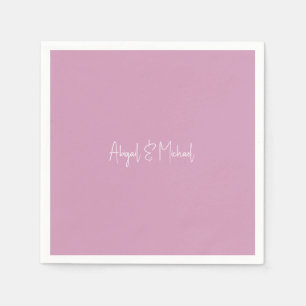 Serviette En Papier Noms personnalisés Cocktail Mariage rose